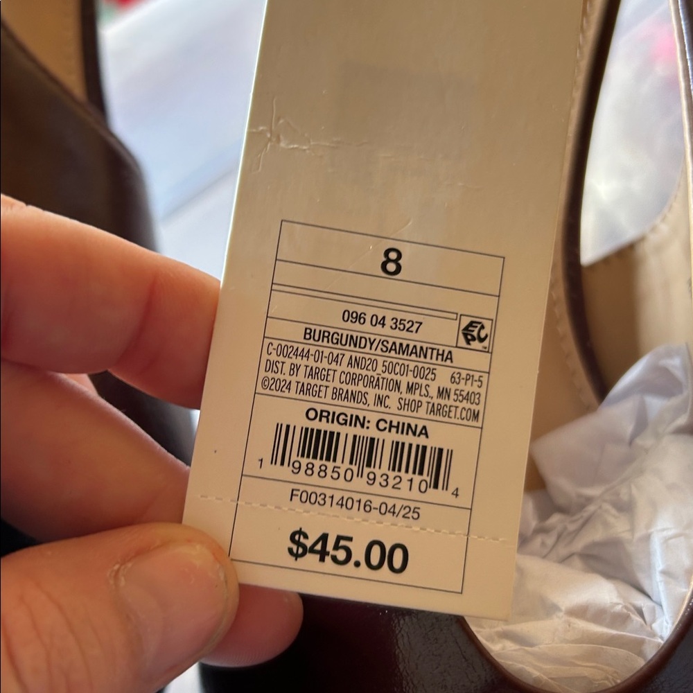 Women’s Samantha Sling Back Kitten Heels – a New Day™ Burgundy Size 8 new - Picture 7 of 7